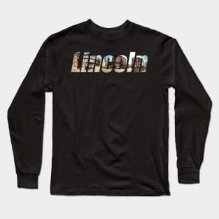 Lincoln City Castle Square Text Long Sleeve T-Shirt